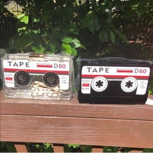 Black Cassette tape Purse